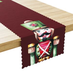 BIEŻNIK ŚWIĄTECZNY WODOODPORNY DZIADKI DO ORZECHÓW 38x160cm czerwony