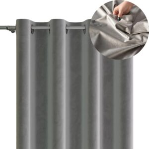 ZASŁONA GOTOWA NA PRZELOTKACH AKSAMIT VELVI 140x160 jasny szary