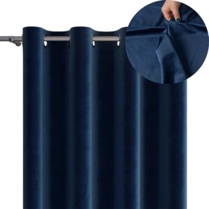 ZASŁONA GOTOWA NA PRZELOTKACH AKSAMIT VELVI 140x250 granatowy