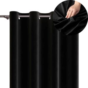 ZASŁONA GOTOWA NA PRZELOTKACH AKSAMIT VELVI 140x260 czarna