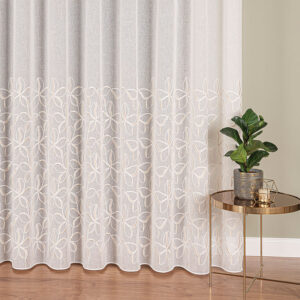 FIRANA HAFTOWANA ZE WZOREM 280cm kolor krem z złotym