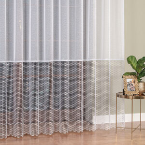 FIRANA Z APLIKACJĄ GIPIUROWĄ NA MARKIZECIE 280cm biała z białam dołem