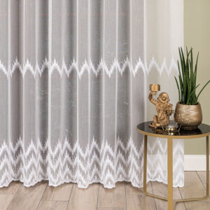 FIRANA HAFTOWANA ZE WZOREM 280cm kolor biały