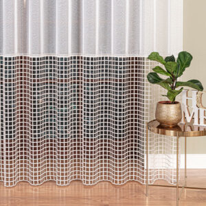 FIRANA Z APLIKACJĄ GIPIUROWĄ NA MARKIZECIE 280cm biała z kremowym dolem