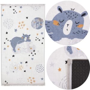 DYWAN DEKORACYJNY ANTYPOŚLIZGOWY 80x140 BEAR biały