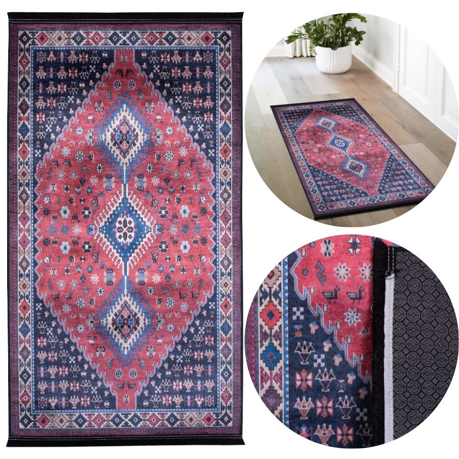 DYWAN DEKORACYJNY ANTYPOŚLIZGOWY 160x230 CORU bordowy