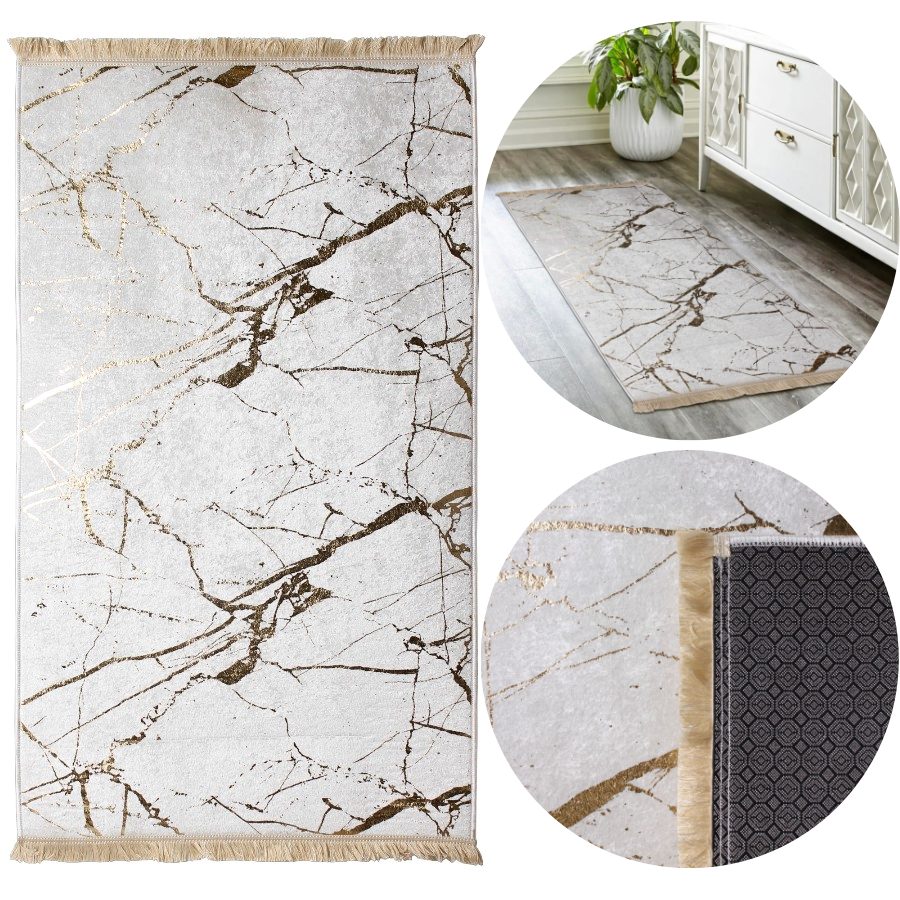 DYWAN DEKORACYJNY ANTYPOŚLIZGOWY 160x230 NEVA biały