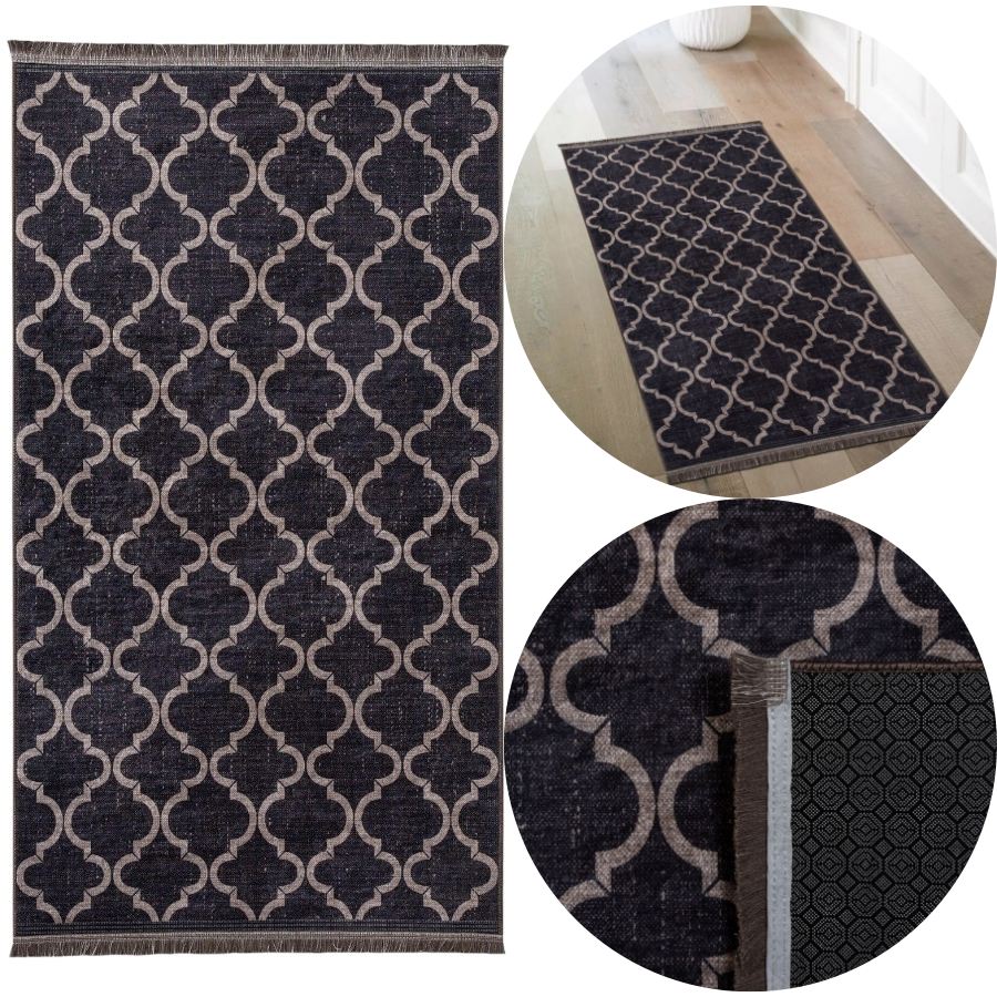 DYWAN DEKORACYJNY ANTYPOŚLIZGOWY 50x80 SALU brązowy