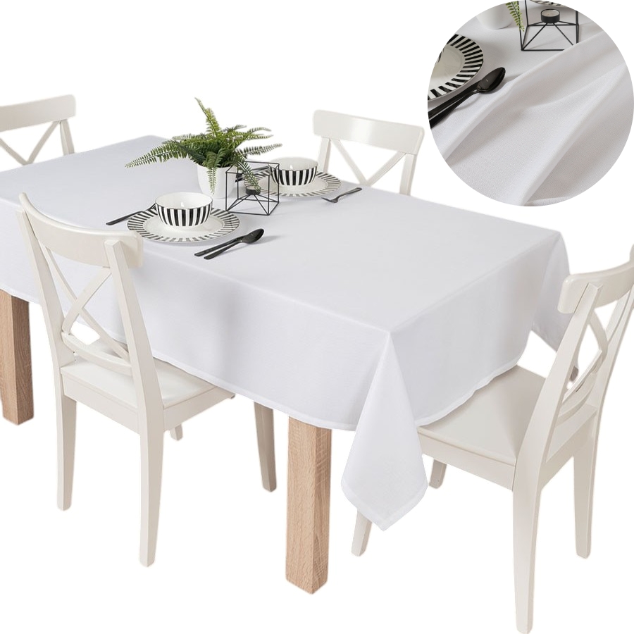 OBRUS WODOODPORNY NA STÓŁ ARUBA 120x160cm kolor 001 biały