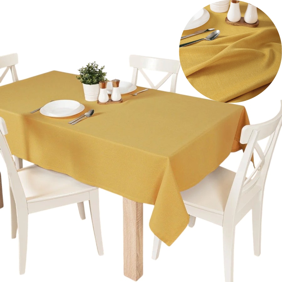 OBRUS WODOODPORNY NA STÓŁ ARUBA 120x160cm kolor 019 musztardowy