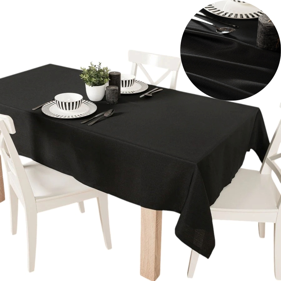 OBRUS WODOODPORNY NA STÓŁ ARUBA 130x180cm kolor 111 czarny