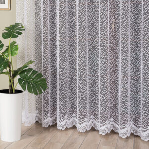 FIRANA ŻAKARDOWA , WZÓR KWIATOWY PO CAŁOŚCI 270cm kolor biały