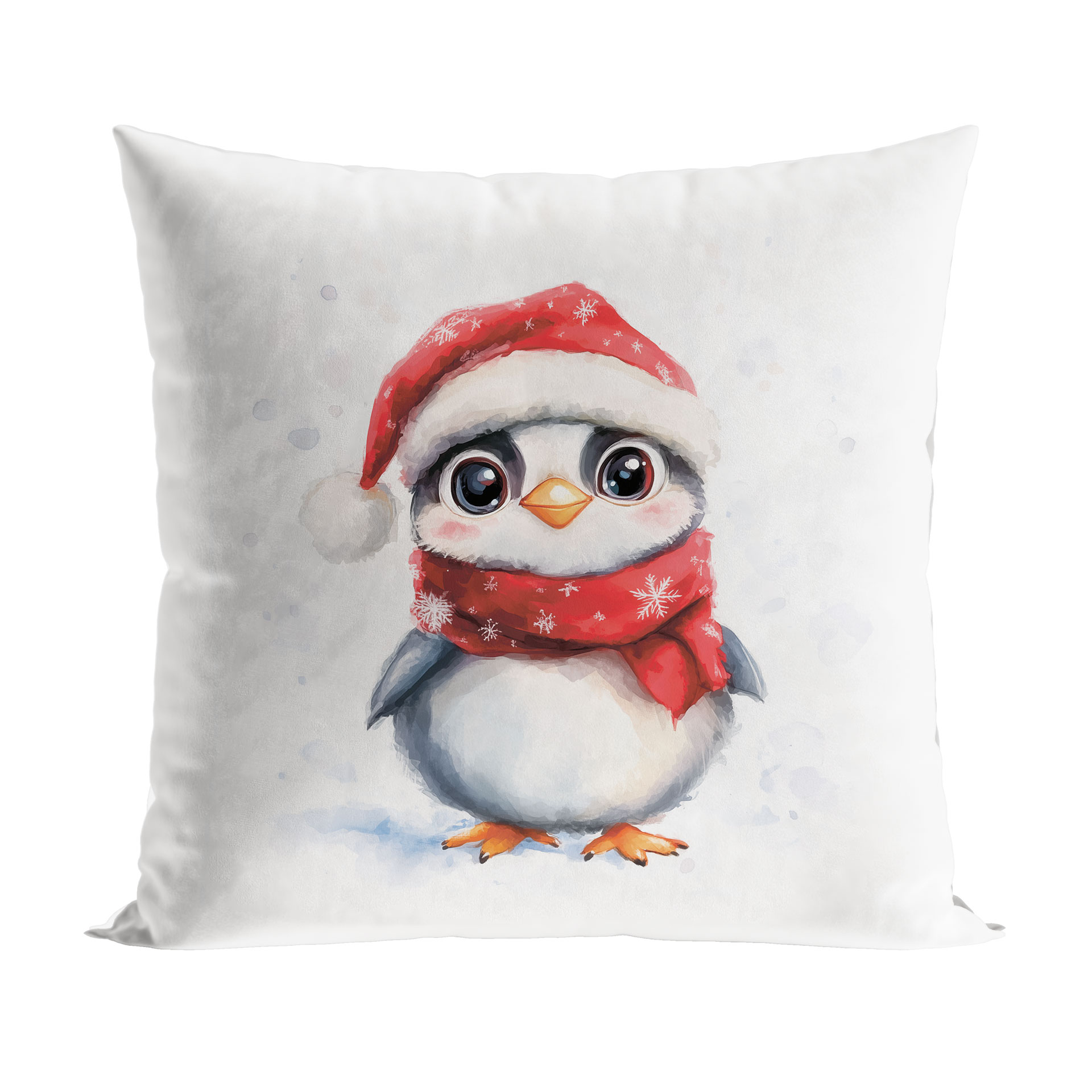 POSZEWKA ŚWIĄTECZNA VELVET PINGWINEK 40x40cm