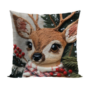 POSZEWKA ŚWIĄTECZNA VELVET JELONEK 40x40cm