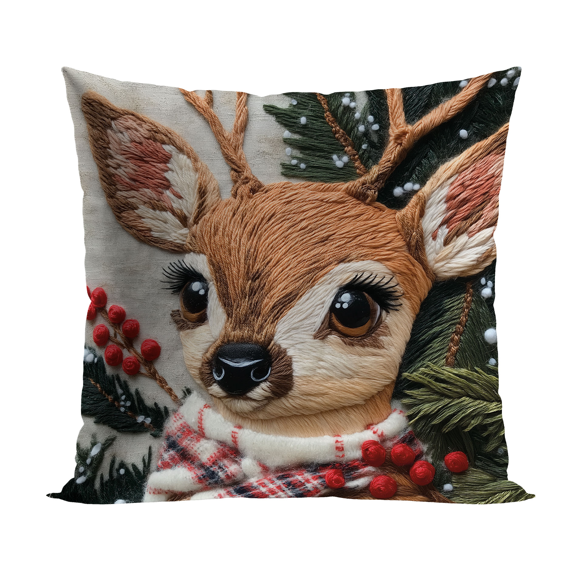 POSZEWKA ŚWIĄTECZNA VELVET JELONEK 40x40cm