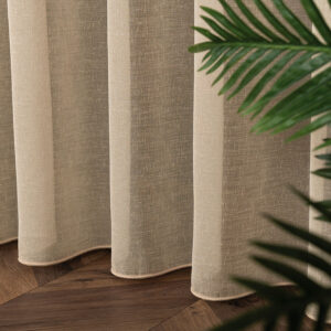 Firanka z ołowianką w stylu natural look 320cm beż