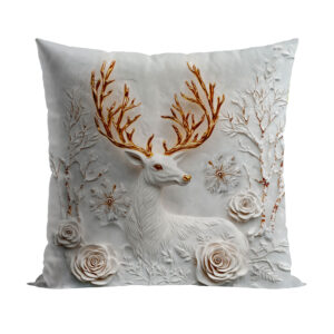 POSZEWKA ŚWIĄTECZNA VELVET JELONEK Z EFEKTEM 3D 40x40cm