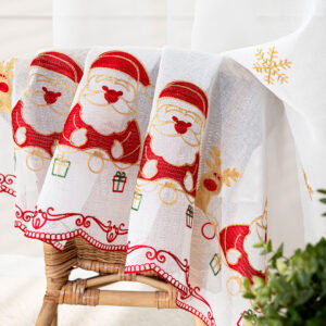 FIRANA ŚWIĄTECZNA GOTOWA NA PRZELOTKACH 140x250cm kolor biały