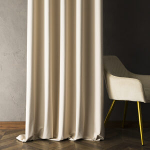 Tkanina zasłonowa VELVET MATT 320 cm materiał na zasłony jasny krem